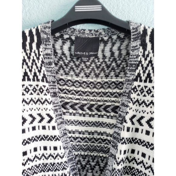 Harlowe & Graham | Fringe Trim Open Front Cardigan - Picture 3 of 9